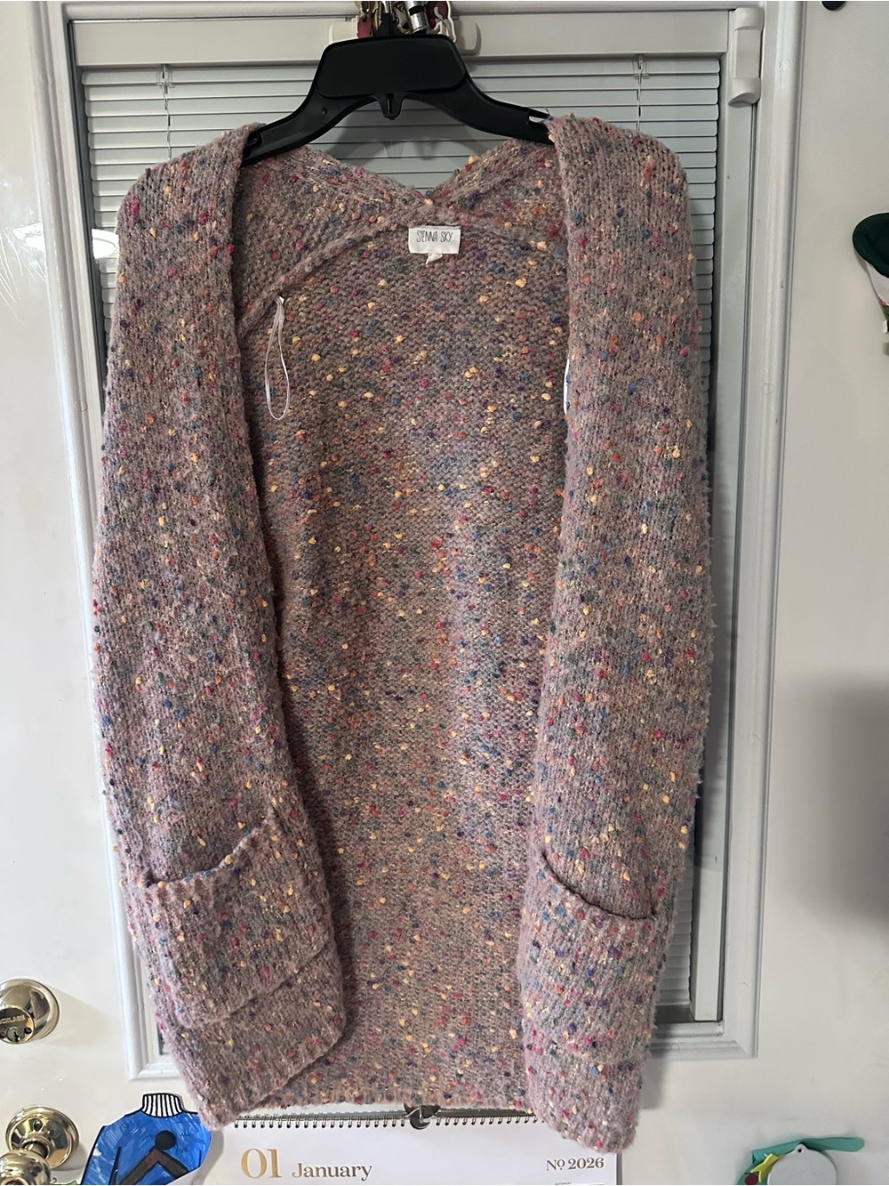 Sienna Sky Multicolor Fleck Open Cardigan